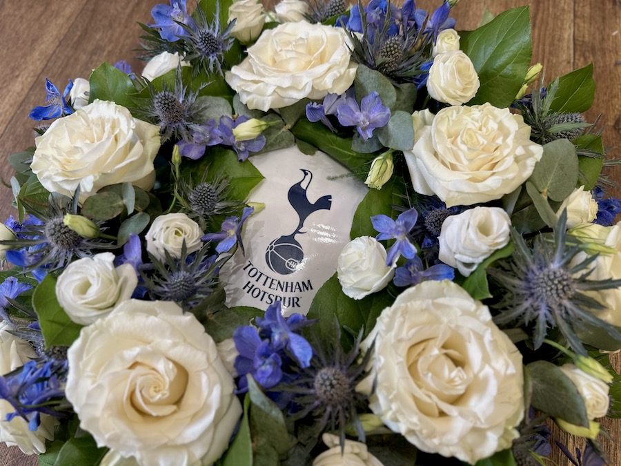 Tottenham Wreath Tottenham hotspur tribute funeral wreath by welwyn florist