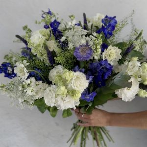 Flower subscription bouquets. White and Blue bouquet available for delivery in welwyn and hertfordshire as well as nationwide.