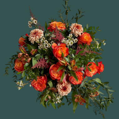 Mama Bear bouquet is an orange and peach bouquet from our mothers day flower collection.